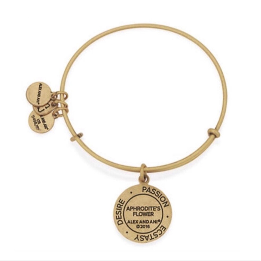 ALEX AND ANI Geo Flower Charm Bangle Bracelet